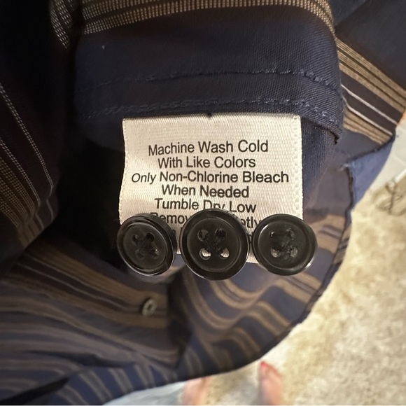 Joseph Abboud Black and Brown Casual Button Down Shirt Big and Tall 3XLT - Picture 6 of 10